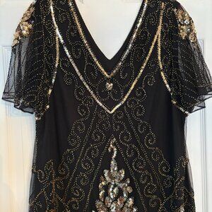Black and Gold Flapper Dress, 3X